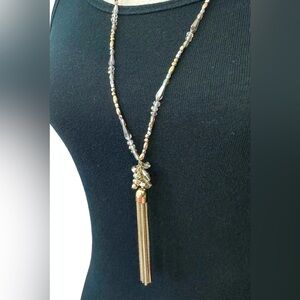 💛Loft Gold Tone Tassel Long Necklace